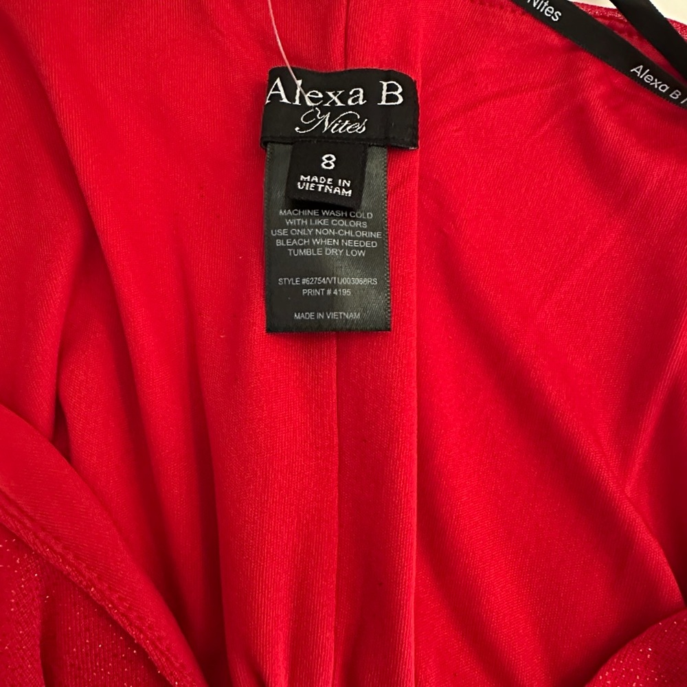 Alexa B Red Sleeveless Cowl Neck Maxi sz 8 - Picture 7 of 7